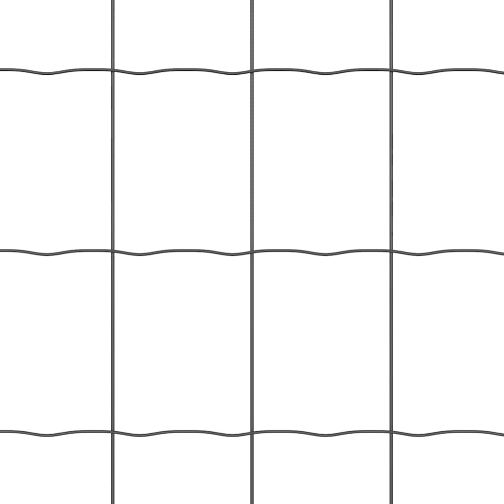 Zaun mit Pfosten Grau 0,6 x 50 m Stahl